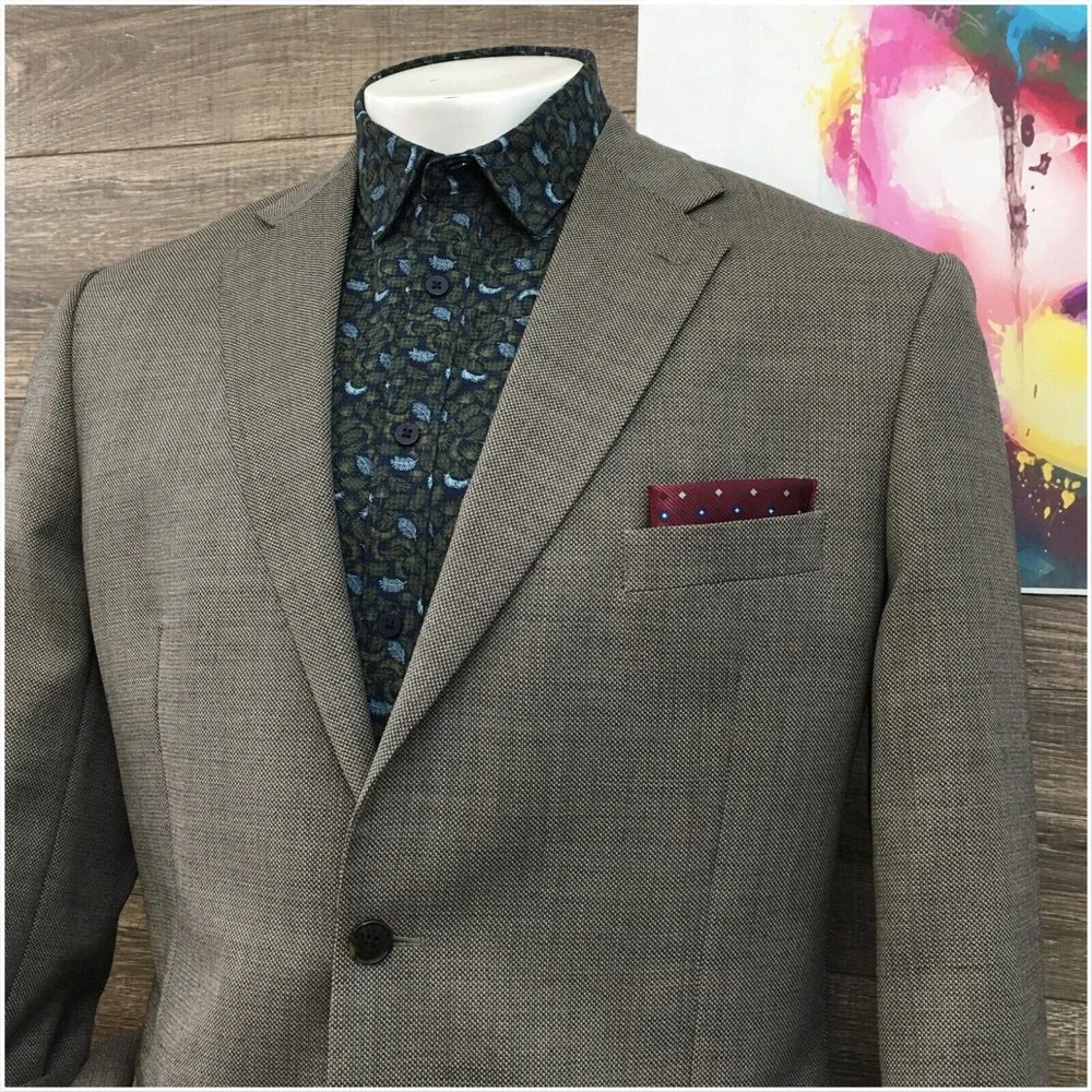TAILORBYRD Mens Blazer Sport Coat‎ Casual Jacket Size 44L Wool Suit Tailored